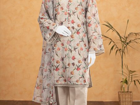 Light Beige Shiffli Printed 3PC Unstitched Fashion