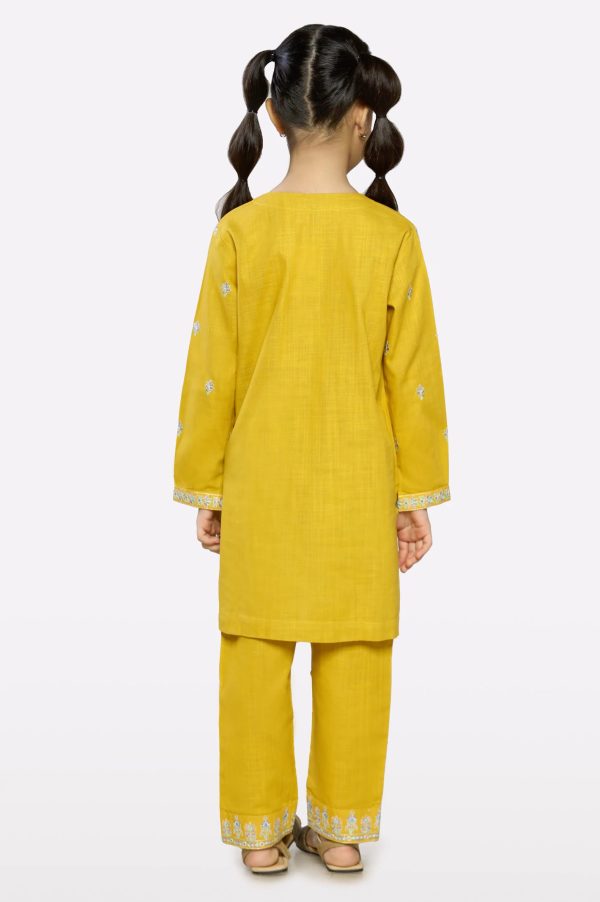 Mustard Embroidered Girls 2PC on Sale