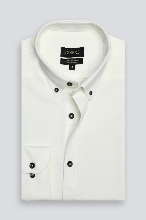 White Plain Casual Shirt Online Hot Sale