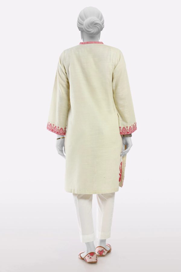 Beige Embroidered Kurti For Sale