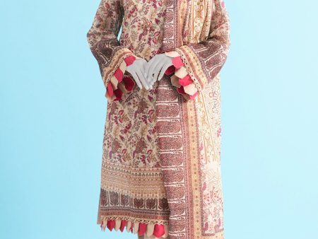 Beige Printed Unstitched Kurti With Dupatta Discount