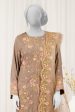 Dark Beige Embroidered 3PC Unstitched Supply