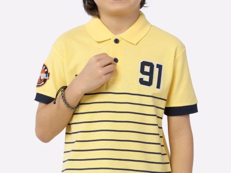 Yellow Stripes Polo For Cheap