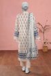 White Printed Unstitched Kurti With Dupatta Online Hot Sale