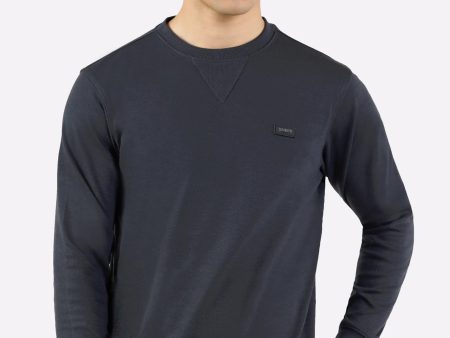 Charcoal Knitted Plain Sweatshirt Online Hot Sale