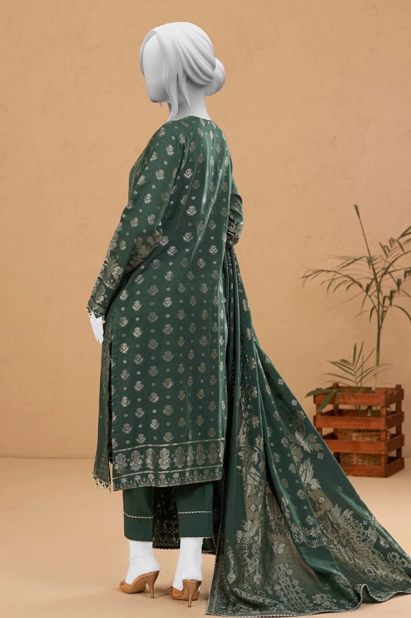 Dark Green Jacquard 3PC Unstitched Online Hot Sale