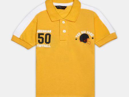 Mustard Statement Printed Polo Online Hot Sale