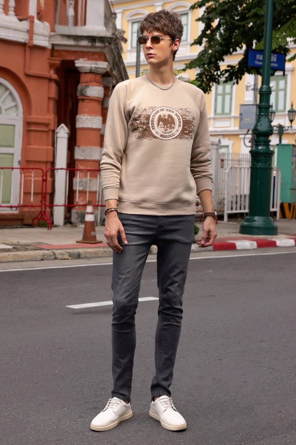 Sand Graphic Printed Sweatshirt Fashion