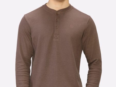 Brown Full Sleeves T-Shirt For Cheap