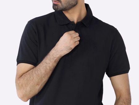 Black Basic Polo Hot on Sale