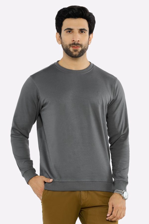 Crew Neck Plain Sweatshirt Online Sale