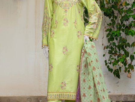 Light Green Embroidered 3PC Unstitched Online Sale