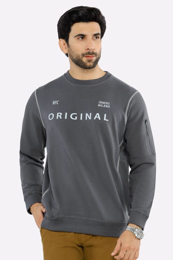 Printed Crew Neck Sweatshirt For Cheap