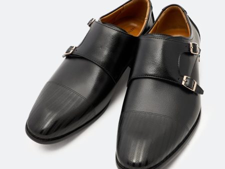 Black Formal Double Monk Shoes Online