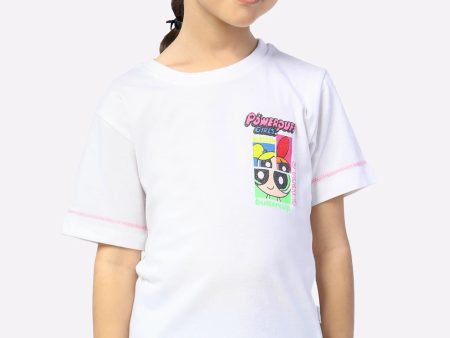 Powerpuff Girls Print Girls T-Shirt For Cheap