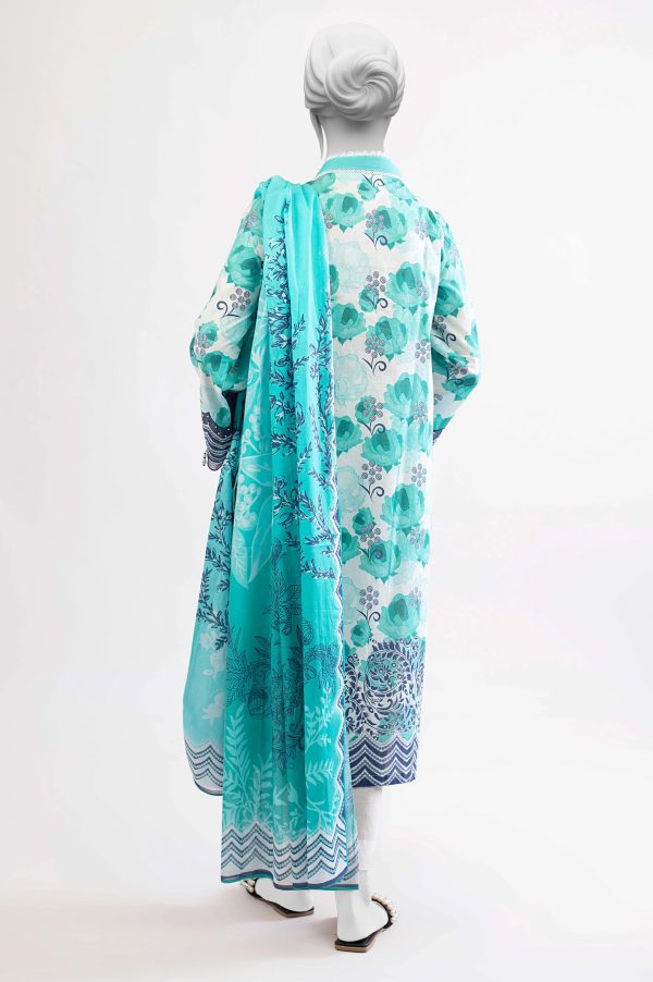 Turquoise Printed 3PC Unstitched Fashion