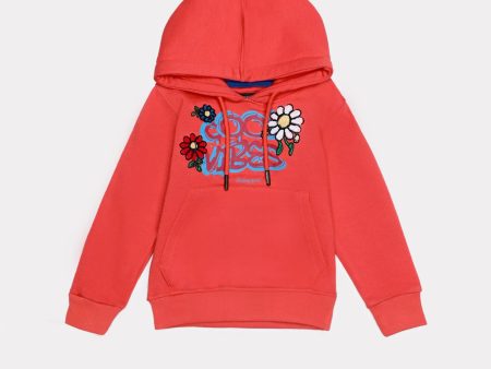 Light Pink Embroidered Girls Hoodie For Discount