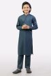 Dark Grey Boys Kameez Pajama Hot on Sale