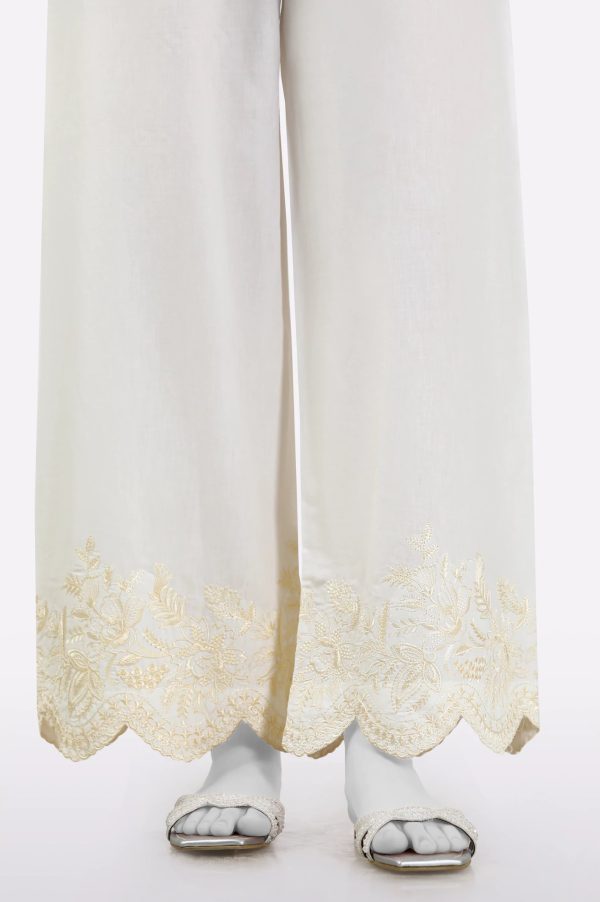 White Embroidered Trouser Online now