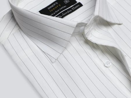 White Stripe Formal Shirt (Half Sleeves) Online now