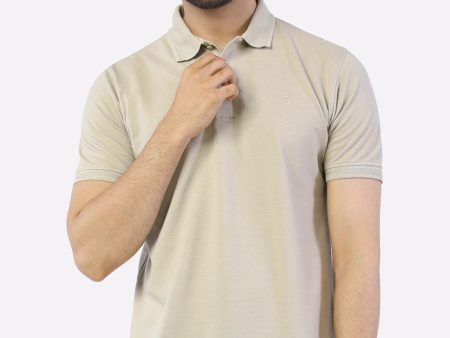 Sand Jacquard Collar Polo For Cheap