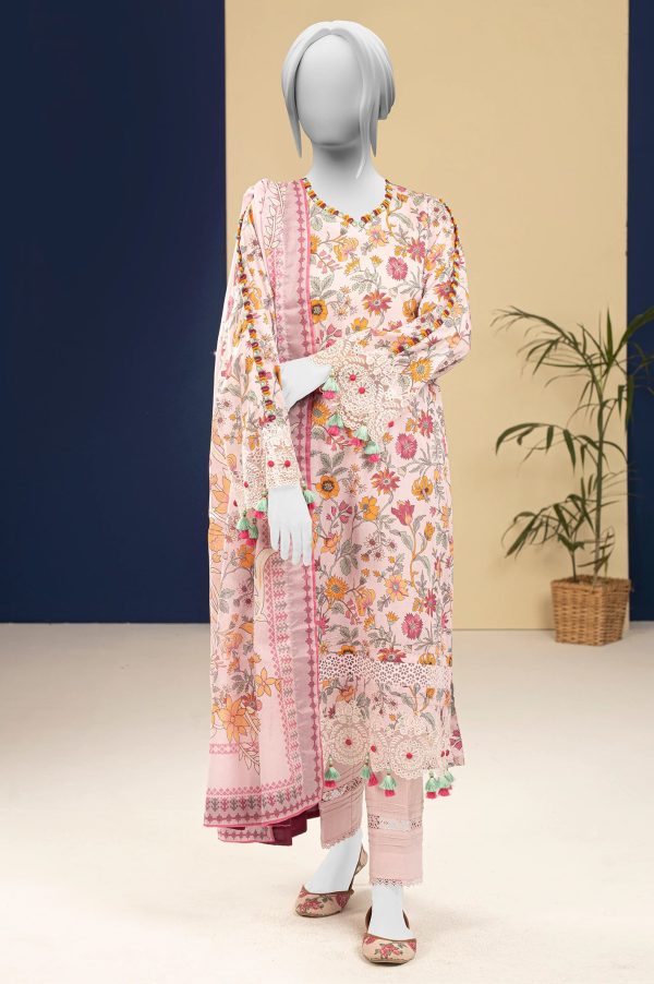 Light Pink Printed 3PC Unstitched Online Hot Sale