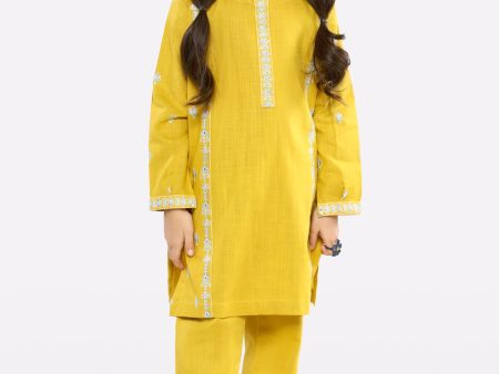 Mustard Embroidered Girls 2PC on Sale