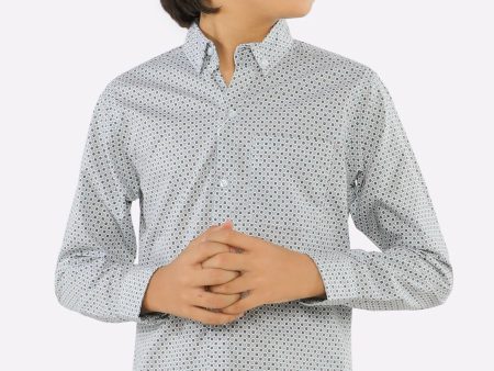 White Textured Casual Shirt Supply