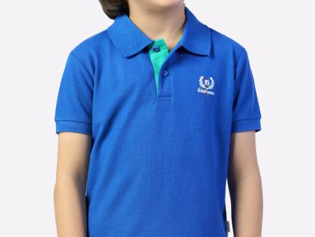 Royal Blue Basic Polo Online Hot Sale