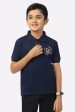 Navy Blue Logo Printed Polo Cheap