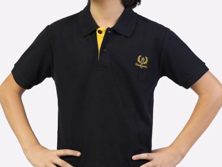 Black Logo Statement Polo Cheap