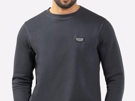 Charcoal Round Neck Sweatshirt Hot on Sale