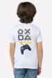 White Playstation Printed T-Shirt For Cheap