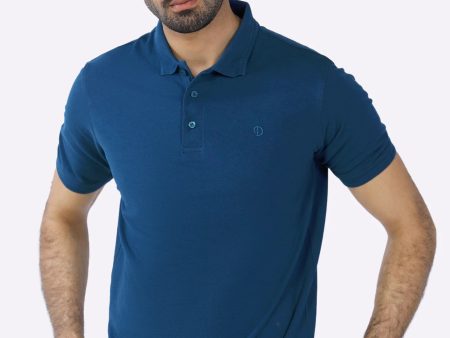 Teal Jacquard Collar Polo Sale