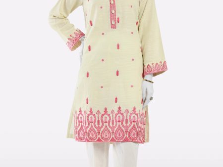 Beige Embroidered Kurti For Sale