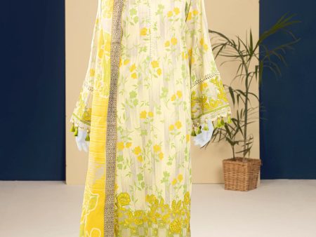 Lime Embroidered 3PC Unstitched Hot on Sale