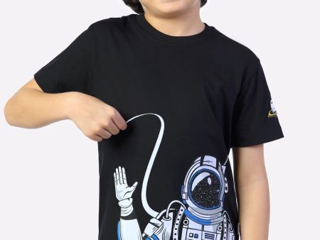 Astronaut Graphic Print T-Shirt Cheap