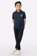 Navy Blue Logo Printed Polo Cheap