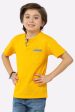 Yellow Round Button Neck T-Shirt For Cheap