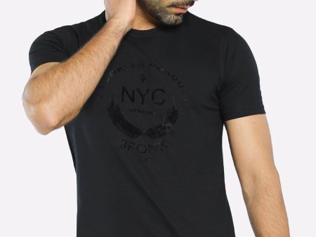 Black Graphic Printed Tees Hot on Sale