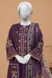 Dark Purple Embroidered 3PC Unstitched Online Hot Sale