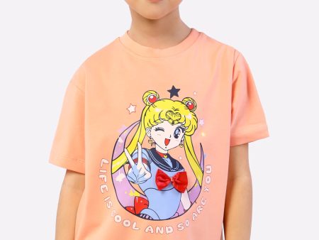 Sailor Moon Anime Print Girls T-Shirt For Discount