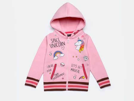 Unicorn Graphic Girls Hoodie Discount