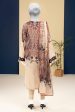 Dark Beige Printed 3PC Unstitched Discount