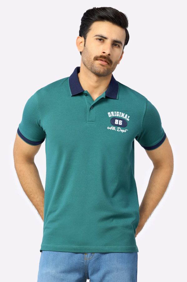 Sea Green Basic Polo For Discount