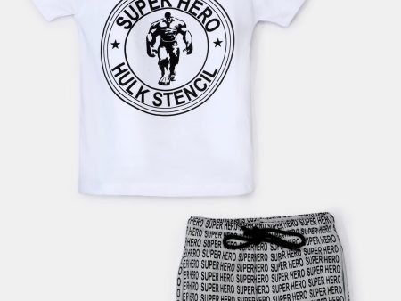 White Hulk Printed Boys Combo Online Sale