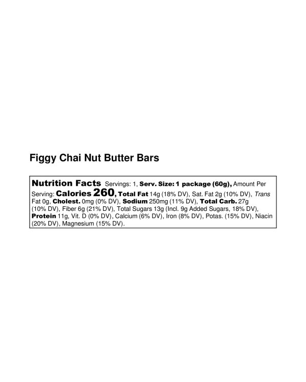 Figgy Chai Nut Butter Bars - Box of 12 Cheap