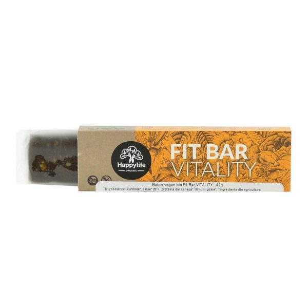 Baton proteic Fit Bar VITALITY Happy Life, bio, 42 g Sale