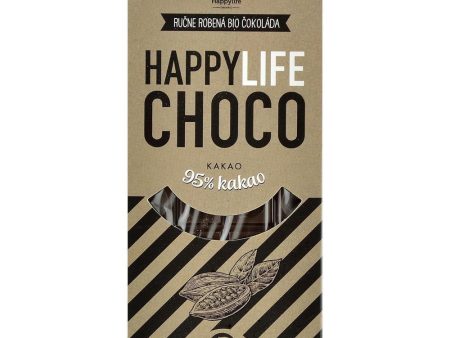 Ciocolata vegana 95% Cacao fara zahar Happy Life, bio, 70 g Sale