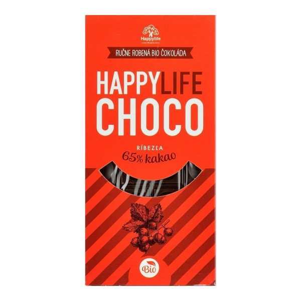 Ciocolata vegana 65% Cacao cu coacaze fara zahar Happy Life, bio, 70 g Online